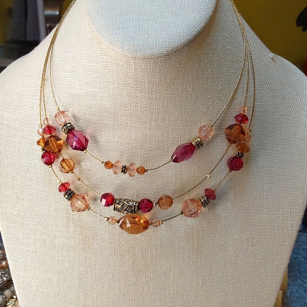 Napier necklace blush and  dark Lavender
